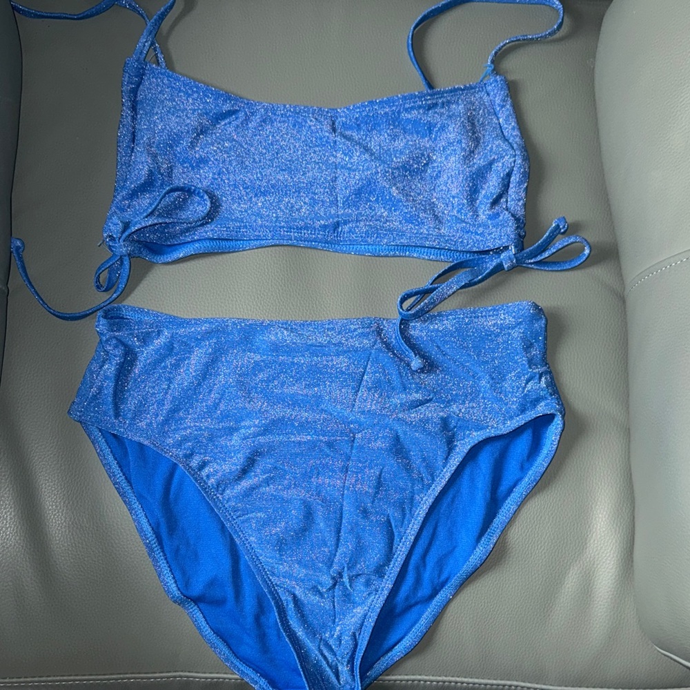 No Boundaries Sparkle Blue Bikini Set